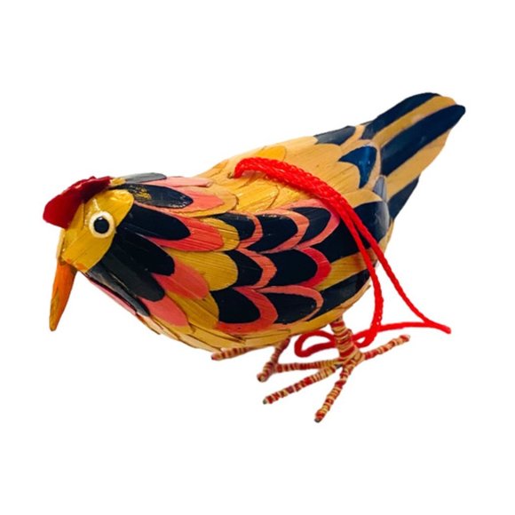 Adorable vintage wheatstraw Chicken Christmas ornament - Picture 1 of 4